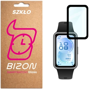 Szkło hybrydowe Bizon Glass Watch Edge Hybrid dla Huawei Band 11, czarne