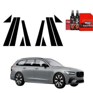 10w1 Czarna folia Grizz Protector na słupki do Volvo V90 (2021-2026)