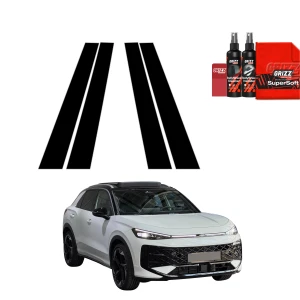 4w1 Czarna folia Grizz Protector na słupki do Volkswagen T-Roc (2025-2026)