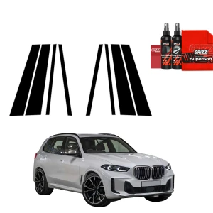 8w1 Czarna folia Grizz Protector na słupki do BMW X5 G05 (2023-2026)