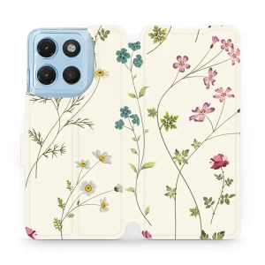 Etui z klapką do Motorola Moto G17 Power, Mobiwear Book, polne kwiaty