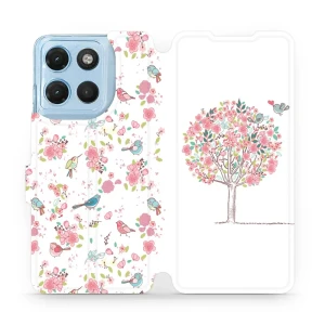 Etui z klapką do Motorola Moto G17 Power, Mobiwear Book, różowy gaj