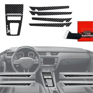 Folia do wnętrza Skoda Octavia 3 DSG (2017-2020) Grizz Protector 6w1 Karbonowa Połyskująca