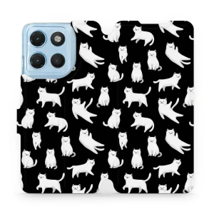 Etui z klapką do Motorola Moto G17, Mobiwear Book, kotki luna