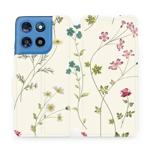 Etui z klapką do Motorola Moto G57 Power, Mobiwear Book, polne kwiaty