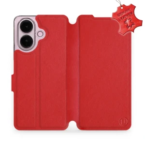 Etui z naturalnej skóry do Vivo V60 Lite 5G, Mobiwear Leather, czerwone