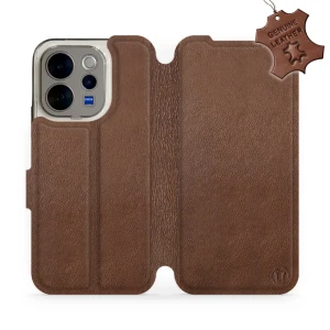 Etui z naturalnej skóry do Vivo V70 5G, Mobiwear Leather, brązowe
