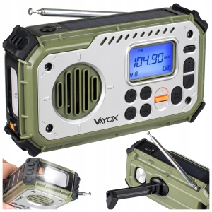 Radio turystyczne survivalowe Vayox VA0440 FM/AM/Bluetooth, Latarka/Powerbank/Solar