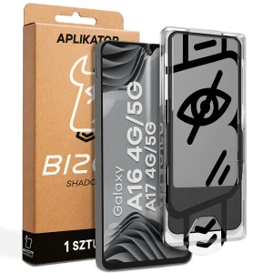 Szkło prywatyzujące z ramką aplikacyjną Bizon Glass Aplikator Shadow do Galaxy A16 / A17, 1 zestaw