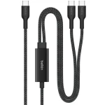 Kabel Belkin Boost Pro Braided USB-C do 2x USB-C 140W 1,5m, czarny