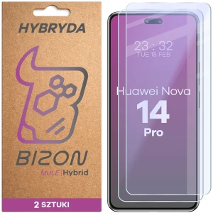 Elastyczne szkło hybrydowe Bizon Hybrid Mule Duo do Huawei nova 14 Pro, 2 sztuki