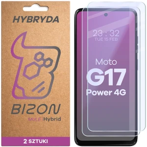Elastyczne szkło hybrydowe Bizon Hybrid Mule Duo do Motorola Moto G17 Power, 2 sztuki