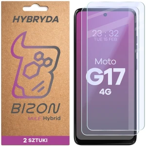 Elastyczne szkło hybrydowe Bizon Hybrid Mule Duo do Motorola Moto G17, 2 sztuki