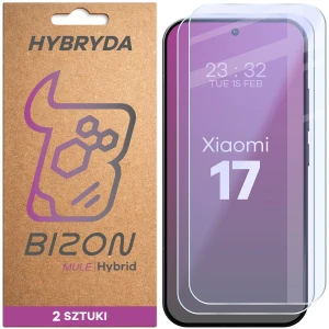 Elastyczne szkło hybrydowe Bizon Hybrid Mule Duo do Xiaomi 17, 2 sztuki