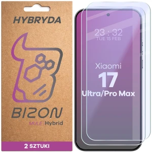 Elastyczne szkło hybrydowe Bizon Hybrid Mule Duo do Xiaomi 17 Ultra / 17 Pro Max, 2 sztuki