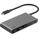 Stacja, hub Belkin Connect USB-C 5-Port Dual USB-C Adapter 100W, szara