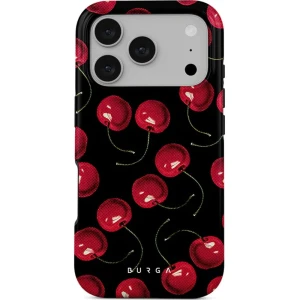 OUTLET: Etui Burga Cherrybomb Tough Magnetic do iPhone 17 Pro, czarne z wiśniami