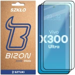 Szkło hartowane Bizon Glass Edge Duo do Vivo X300 Ultra, czarna ramka, 2 sztuki