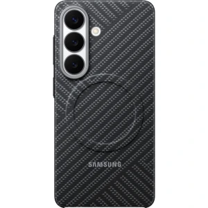 Oryginalne etui Samsung Carbon Magnet Case do MagSafe do Galaxy S26, szare z włóknem węglowym