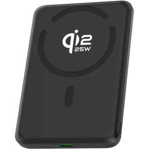 Powerbank indukcyjny Qi2.2 25W, ERPOWER Twiggy, 10000 mAh do MagSafe, 35W, kabel USB-C, czarny