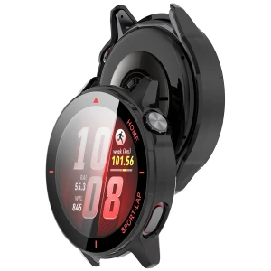 Etui ze szkłem do zegarka Bizon Case Watch Adamo do Huawei Watch GT Runner 2, matowe czarno-czerwone