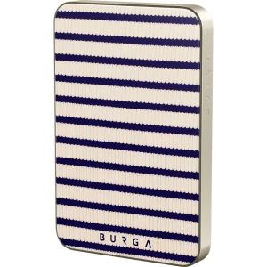 Powerbank indukcyjny Burga Magnetic Old Money, magnetyczny do MagSafe, Qi, USB-C, PD, 20W, 5000mAh + kabel USB-C, wzorzysty w paski