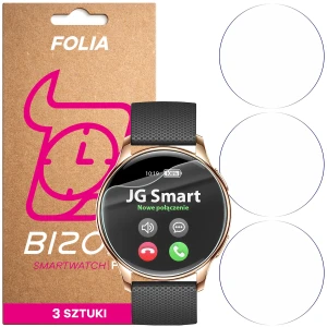 Folia ochronna na ekran zegarka Bizon Watch Film HydroFlex do JG Smart V11 / Y11, 3 sztuki