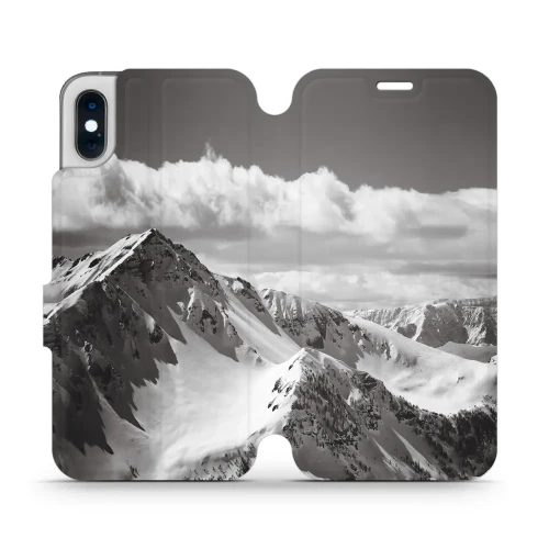 Etui z klapką do iPhone X, Mobiwear Book, górski szczyt