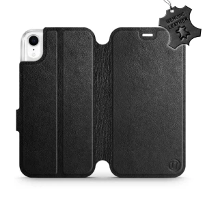 Etui z naturalnej skóry do iPhone Xr, Mobiwear Leather, czarne