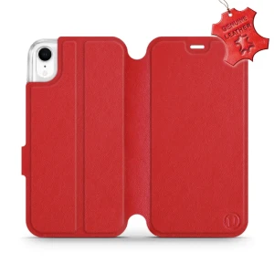 Etui z naturalnej skóry do iPhone Xr, Mobiwear Leather, czerwone