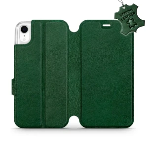 Etui z naturalnej skóry do iPhone Xr, Mobiwear Leather, zielone