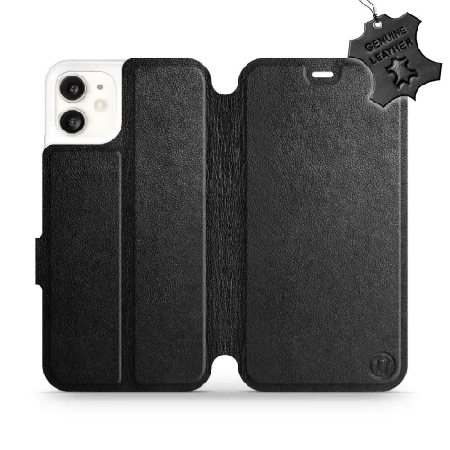 Etui z naturalnej skóry do iPhone 11, Mobiwear Leather, czarne