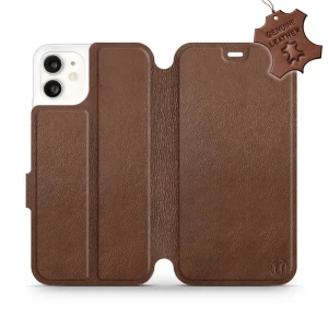 Etui z naturalnej skóry do iPhone 11, Mobiwear Leather, brązowe