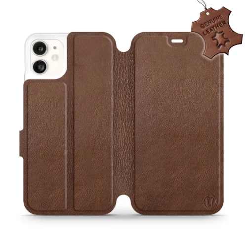 Etui z naturalnej skóry do iPhone 11, Mobiwear Leather, brązowe