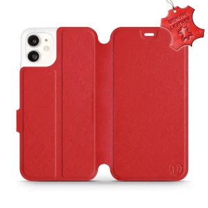 Etui z naturalnej skóry do iPhone 11, Mobiwear Leather, czerwone