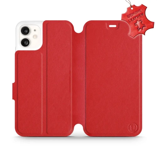 Etui z naturalnej skóry do iPhone 11, Mobiwear Leather, czerwone