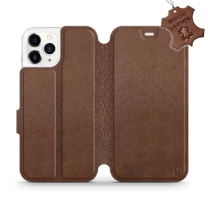 Etui z naturalnej skóry do iPhone 11 Pro, Mobiwear Leather, brązowe