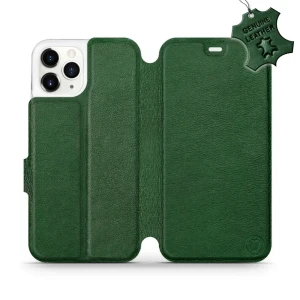 Etui z naturalnej skóry do iPhone 11 Pro, Mobiwear Leather, zielone
