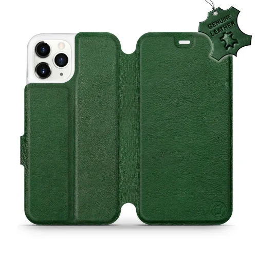 Etui z naturalnej skóry do iPhone 11 Pro, Mobiwear Leather, zielone