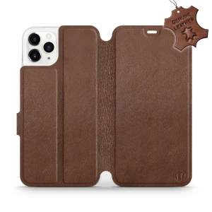 Etui z naturalnej skóry do iPhone 11 Pro Max, Mobiwear Leather, brązowe