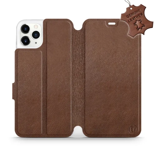 Etui z naturalnej skóry do iPhone 11 Pro Max, Mobiwear Leather, brązowe
