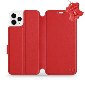Etui z naturalnej skóry do iPhone 11 Pro Max, Mobiwear Leather, czerwone