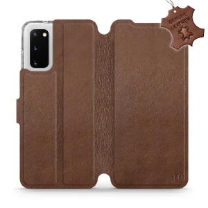 Etui z naturalnej skóry do Galaxy S20, Mobiwear Leather, brązowe