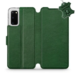 Etui z naturalnej skóry do Galaxy S20, Mobiwear Leather, zielone