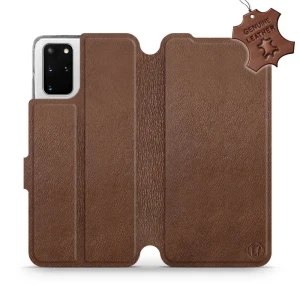 Etui z naturalnej skóry do Galaxy S20 Plus, Mobiwear Leather, brązowe