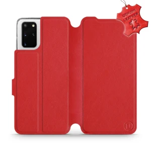 Etui z naturalnej skóry do Galaxy S20 Plus, Mobiwear Leather, czerwone