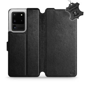 Etui z naturalnej skóry do Galaxy S20 Ultra, Mobiwear Leather, czarne