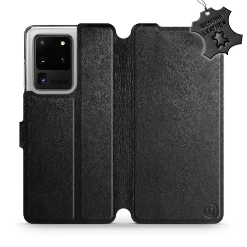 Etui z naturalnej skóry do Galaxy S20 Ultra, Mobiwear Leather, czarne