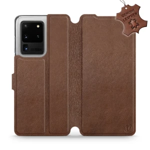 Etui z naturalnej skóry do Galaxy S20 Ultra, Mobiwear Leather, brązowe