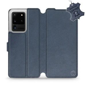 Etui z naturalnej skóry do Galaxy S20 Ultra, Mobiwear Leather, granatowe